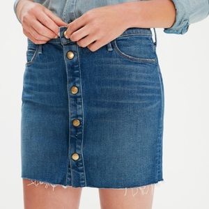 MOTHER Button-Front Denim Mini Skirt